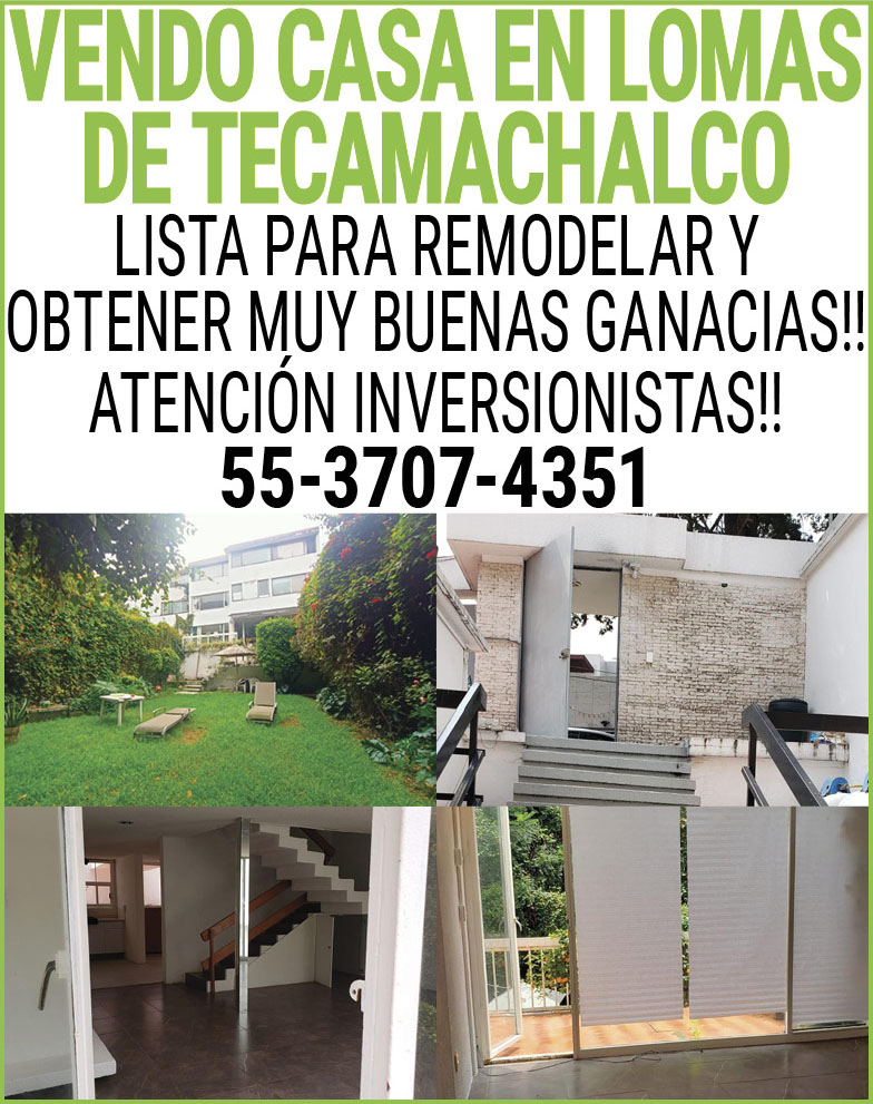 VENDO CASA EN LOMAS DE TECAMACHALCOLISTA PARA REMODELAR Y OBTENER MUY BUENAS GANACIAS!!,ATENCION INVERSIONISTAS!!,55-3707-4351