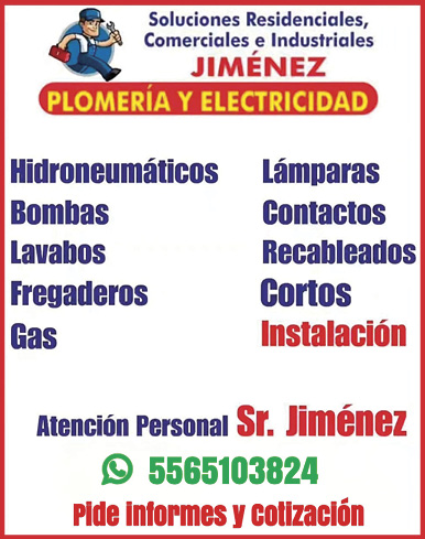 Soluciones,Residenciales, Comerciales,e,IndustrialesJIMENEZPLOMERIA,Y,ELECTRICIDAD5565103824