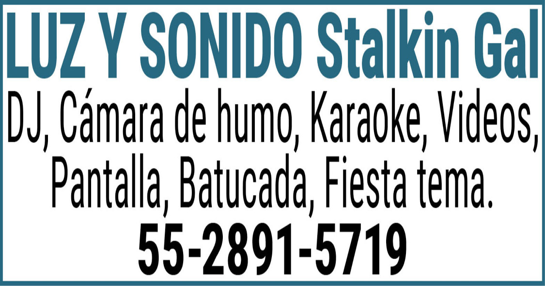 LUZ Y SONIDO Stalkin,Gal DJ, Cámara,de,humo, Karaoke, Videos, Pantalla, Batucada, Fiesta,tema. 55-2891-5719