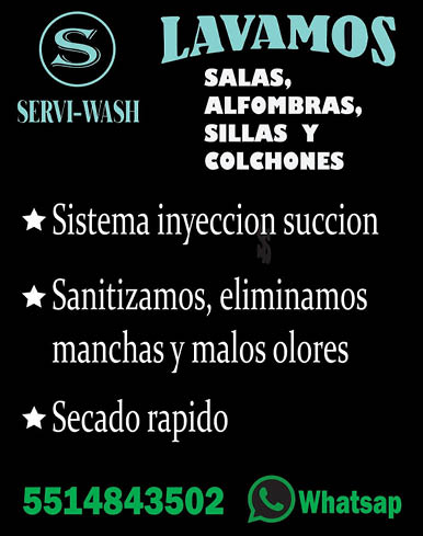 SERVI-WASH LAVAMOS,SALAS,ALFOMBRAS,,SILLAS,Y,COLCHONES55-1484-3502